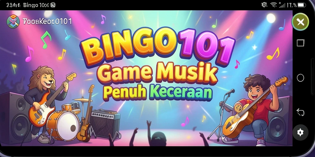 Screenshot utama BINGO101 menampilkan gameplay yang dinamis dan penuh warna.