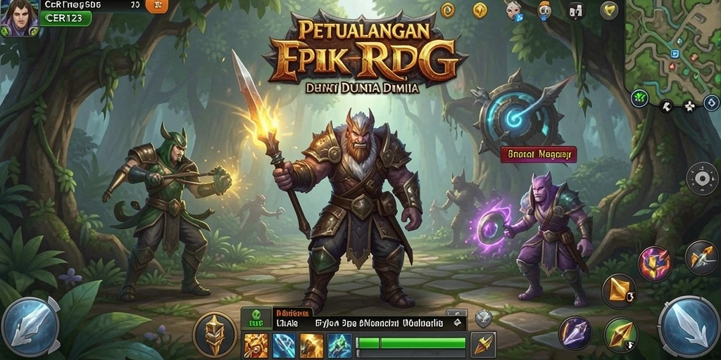 Tangkapan layar CERI123 menampilkan aksi pertarungan RPG yang mendebarkan.