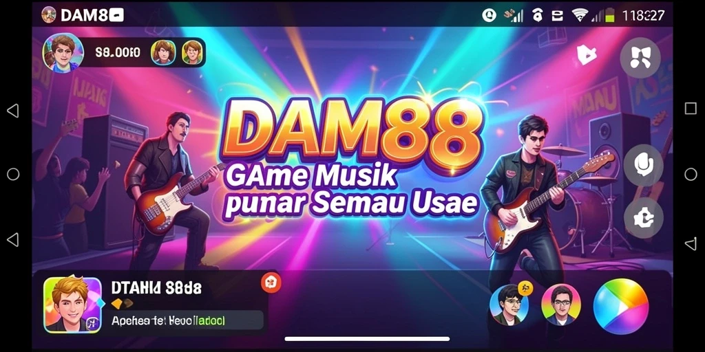 Screenshot gameplay DAM88 yang menampilkan interaksi musik intens.