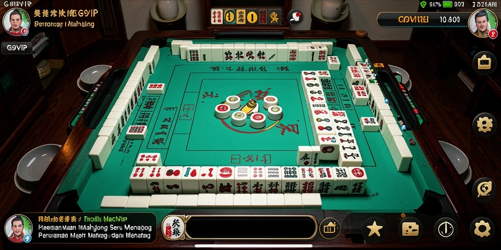 Screenshot gameplay G9VIP dengan tampilan ubin Mahjong yang menarik.
