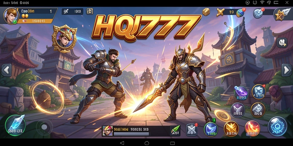 Tangkapan layar permainan HQ777 dengan aksi strategi yang intens.