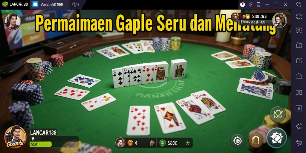 Screenshot utama LANCAR138 menampilkan momen seru permainan Gaple.