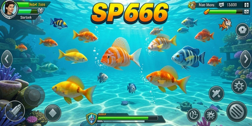 Tangkapan layar SP666 menampilkan grafis menawan dalam gameplay Tembak Ikan.