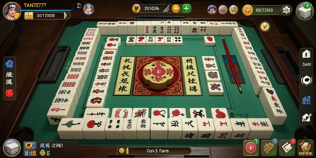Tampilan menarik dari permainan TANTE777 yang penuh dengan aksi Mahjong.