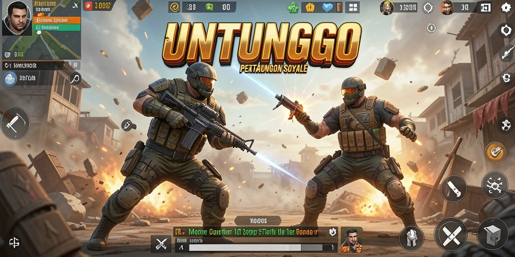 Gameplay seru UNTUNGGO dalam pertempuran Battle Royale.