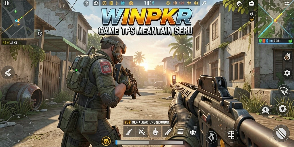 Tangkapan layar utama WINPKR menunjukkan aksi gameplay TPS yang mendebarkan.